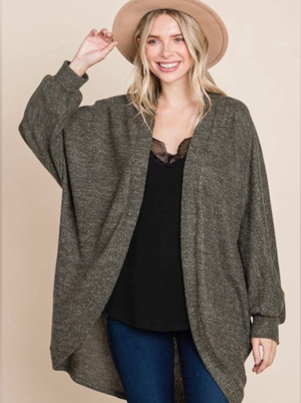 S25-Cocoon Cardigan Sweater-Olive